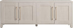 Henn&Hart Rectangular TV Stand for TV's up to 80" in Alder White, TV Stands for the Living Room