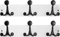 SKOLOO 17-Inch White Wood Coat Rack Wall Mount with 3 Triple Hooks - Ideal for Family Entrances, Classrooms, and Pet Supplies Storage - Perfect Coat Hooks for Wall, Pack of 2