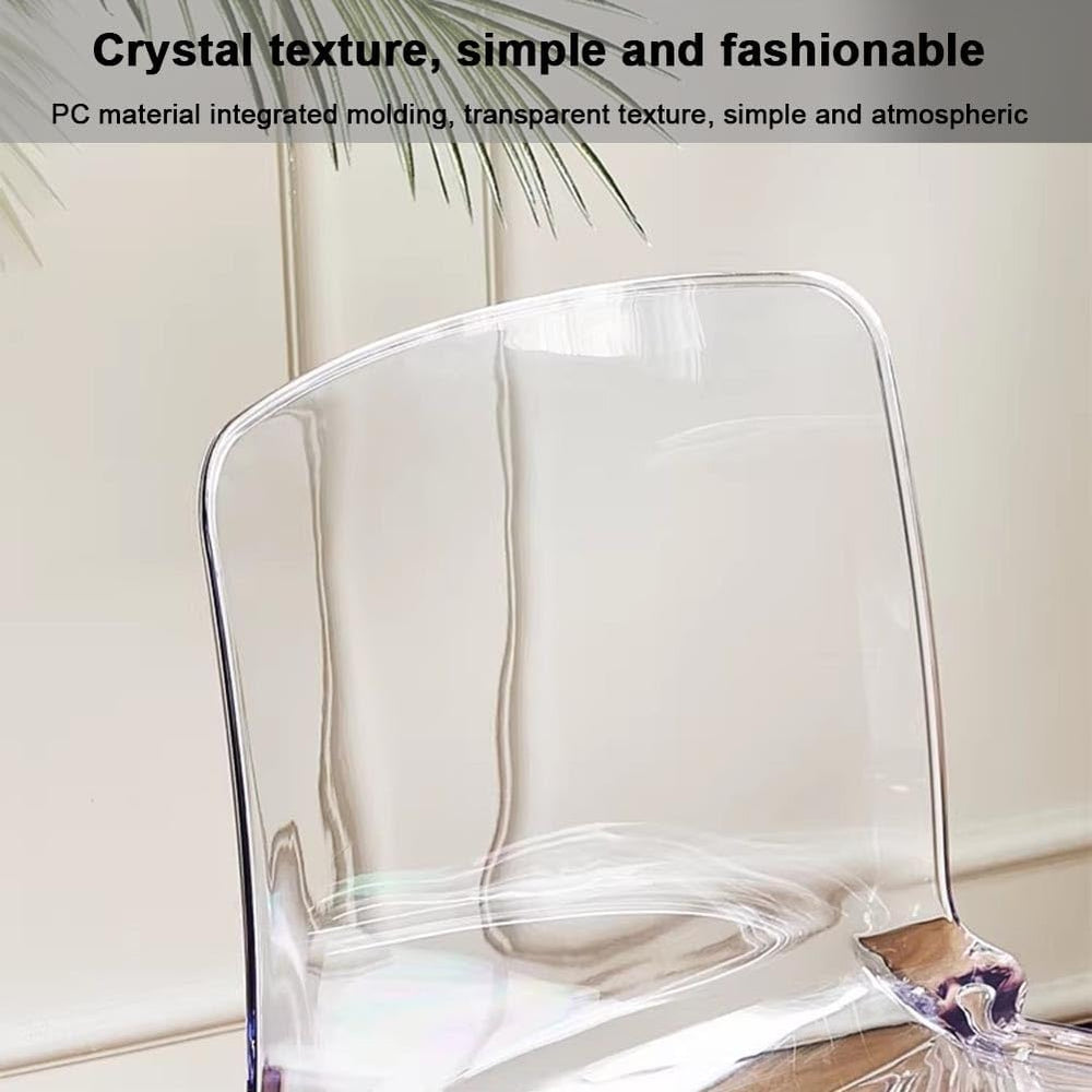 Etlegor Transparent Acrylic Dining Chair, Curved Backrest Kitchen Chairs Ladi...