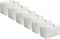 Soft Large Canvas Comforter Storage Bags with Four Carrying Handles and Clear Window, Closet Organizer for Clothing, Blankets Sheets Pillows and Bedding, 80L, 6 Pack, White
