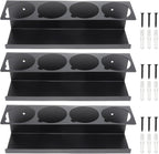 RealPlus Aerosol Spray Can Holder Rack Organizer, 4 Can Spray Bottle Holder Heavy-Duty Steel Wall Mounted for Garage and Workspace, Pack of 3