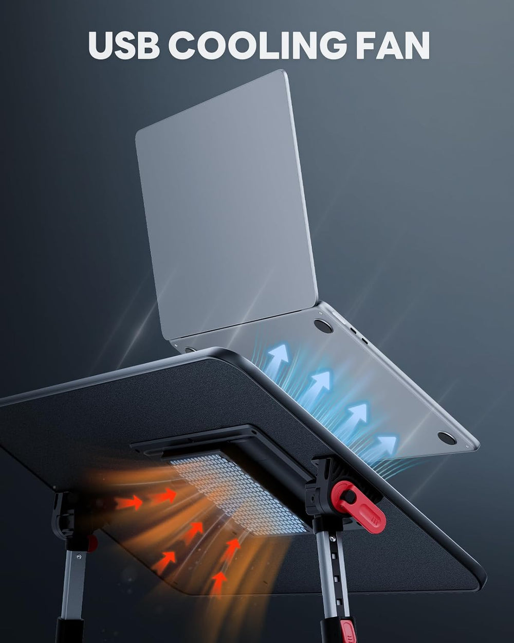 Laptop Desk for Bed with Cooling Fan, SAIJI Lap Desk Tray Table