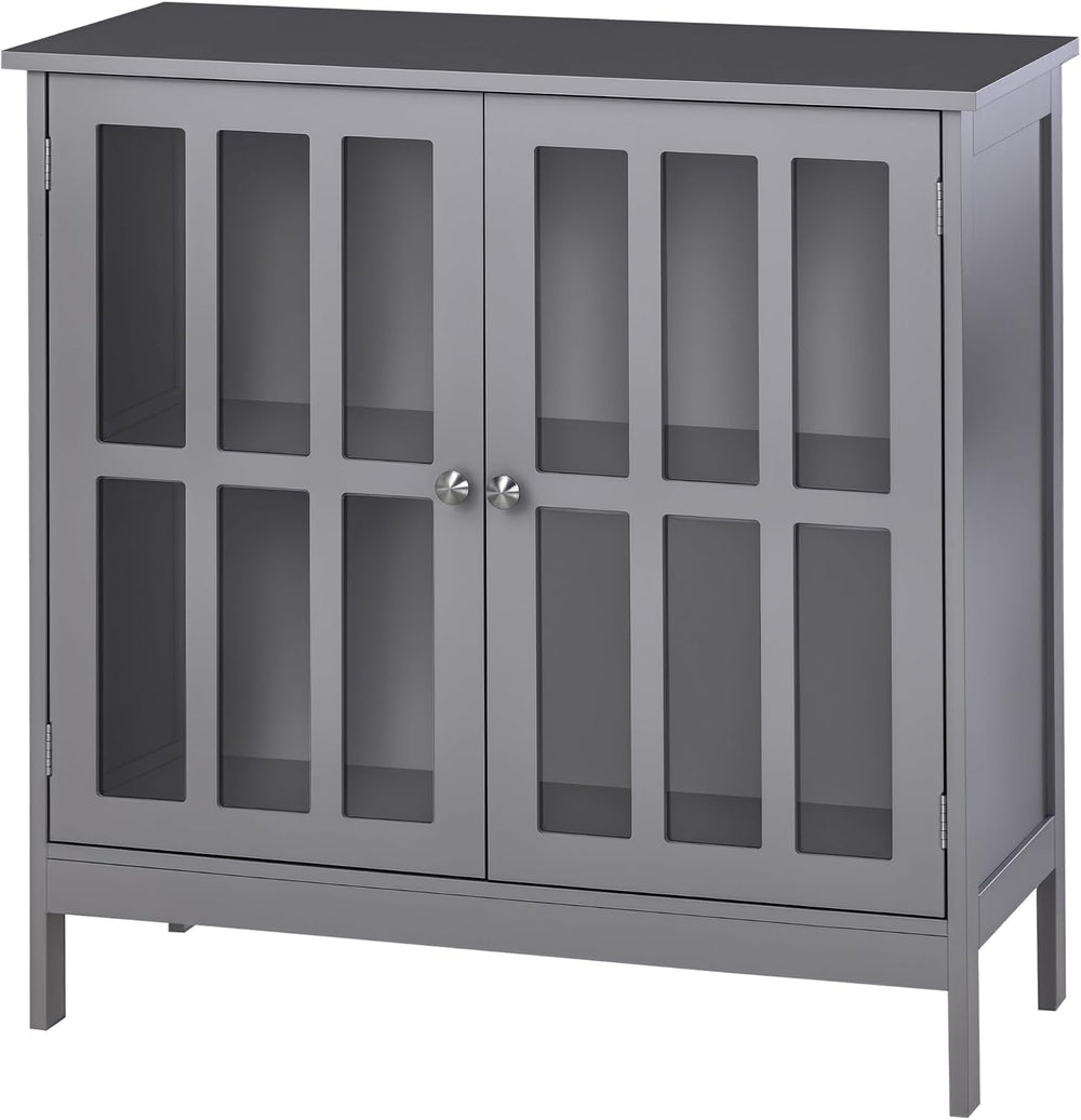 kleankin Sideboard Buffet, 2-Door Storage Cabinet, Credenza, Gray