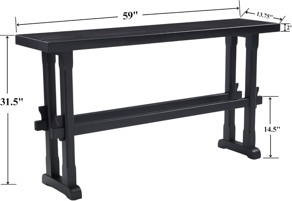 Narrow Entryway Table 59" Farmhouse Wood Long Skinny Console Table for E...