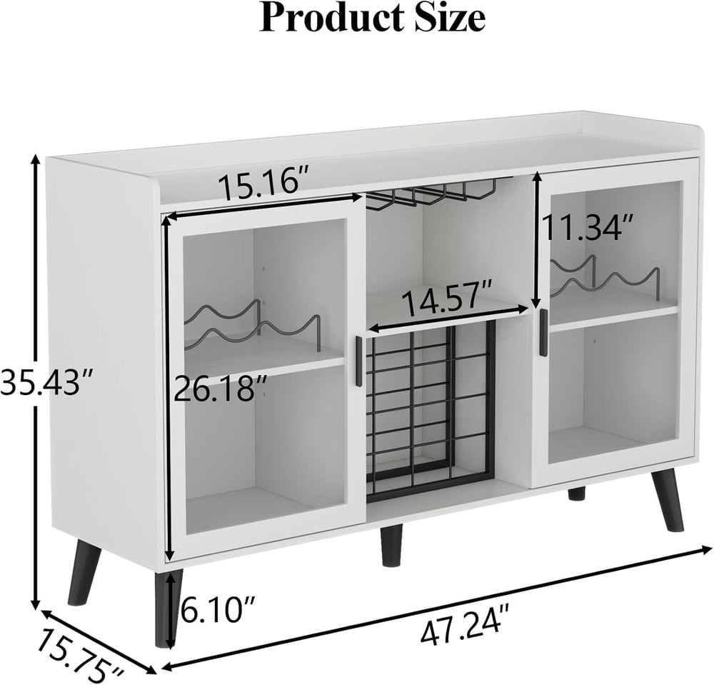 Gyfimoie Coffee Bar Cabinet with LED Light, Wine Bar Cabinet with Wine Rack |...