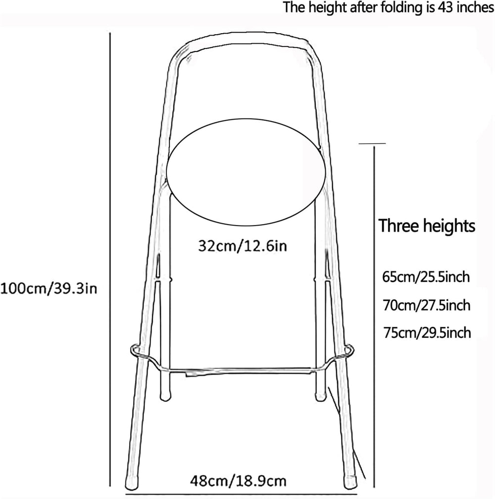 QQXX Folding Bar Stool with Footrest,Leather Padded Folding Kitchen Stool,Por...