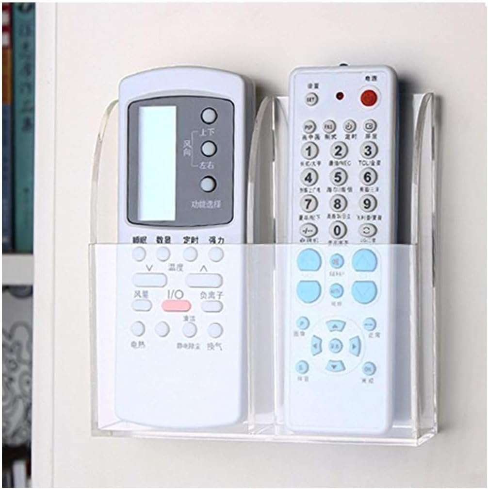 APSOONSELL Remote Control Holder Organizer Wall Mount Acrylic Tidy for Air Conditioner, TV box, Stereo, 2 Slots