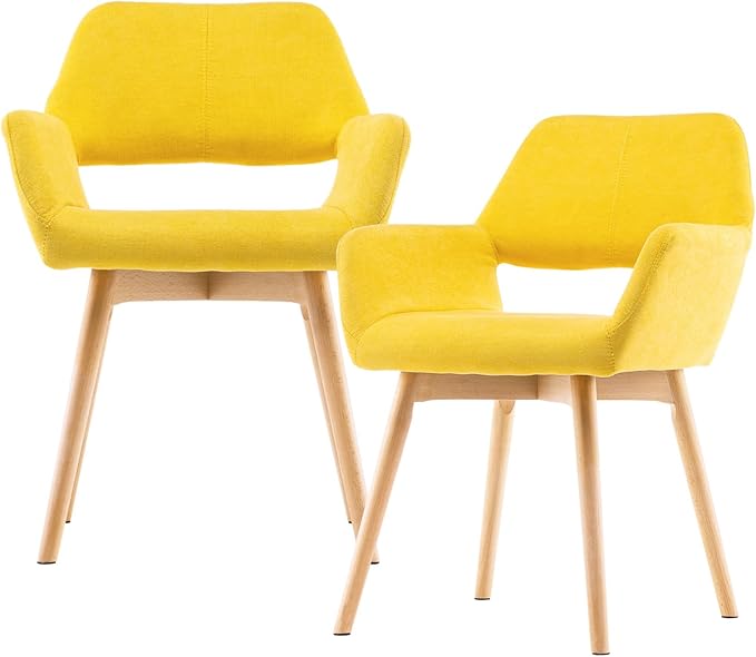 Mid Century Modern Dining Chairs Set of 2 & 4 & 6 Comfy Accent Chair ...