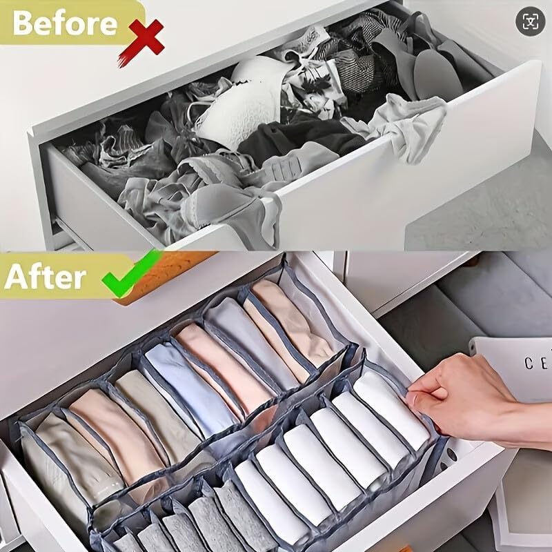 Space Saving Mesh Socks Underwear Belt Organizer, Nylon Drawer Dividers for Closet Storage and Dresser Organization(1pc)