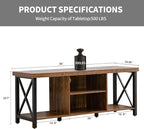 GAZHOME TV Stand for TV up to 65 Inches, TV Cabinet with Open Storage, TV Console Unit with Shelving for Living Room, Entertainment Room, Rustic Brown