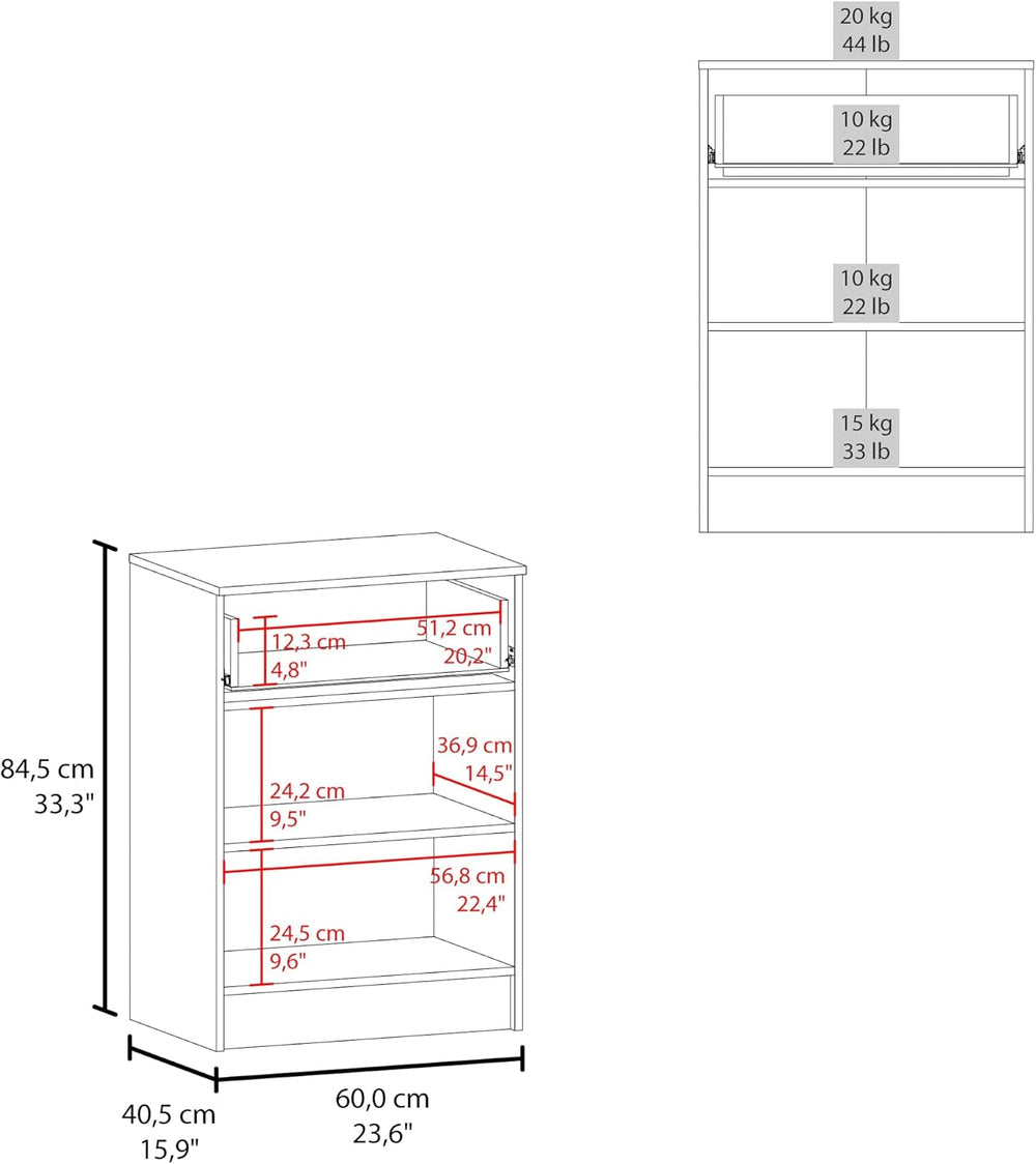 DEPOT E-SHOP 24" Barbados Pantry Cabinet 33" H with Top Drawer, Dou...