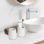 Bathroom Tumbler Cup Ceramic 2Pcs 13.5oz Reusable Toothbrush Cup 400ml, Toothbrush Holder Adequate for Your Bathroom (White)