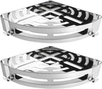 NearMoon Bathroom Shower Caddy 2 Pack, No Drill 304 Stainless Steel Shower Organizer with 2 Hooks (Corner Shelf, Chrome)