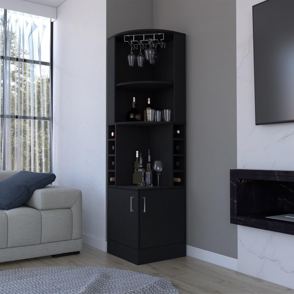 Farmhouse Rustic Corner Cabinet, Tall Narrow Storage Cabinet, for Hallway Kit...