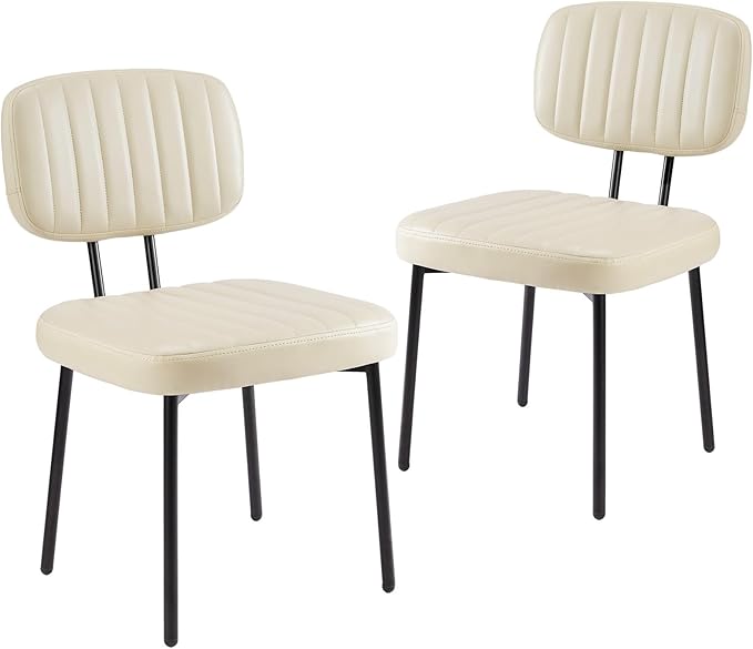 Sweetcrispy Dining Chairs Set of 2, Upholstered Mid Century Modern Kitchen Ac...