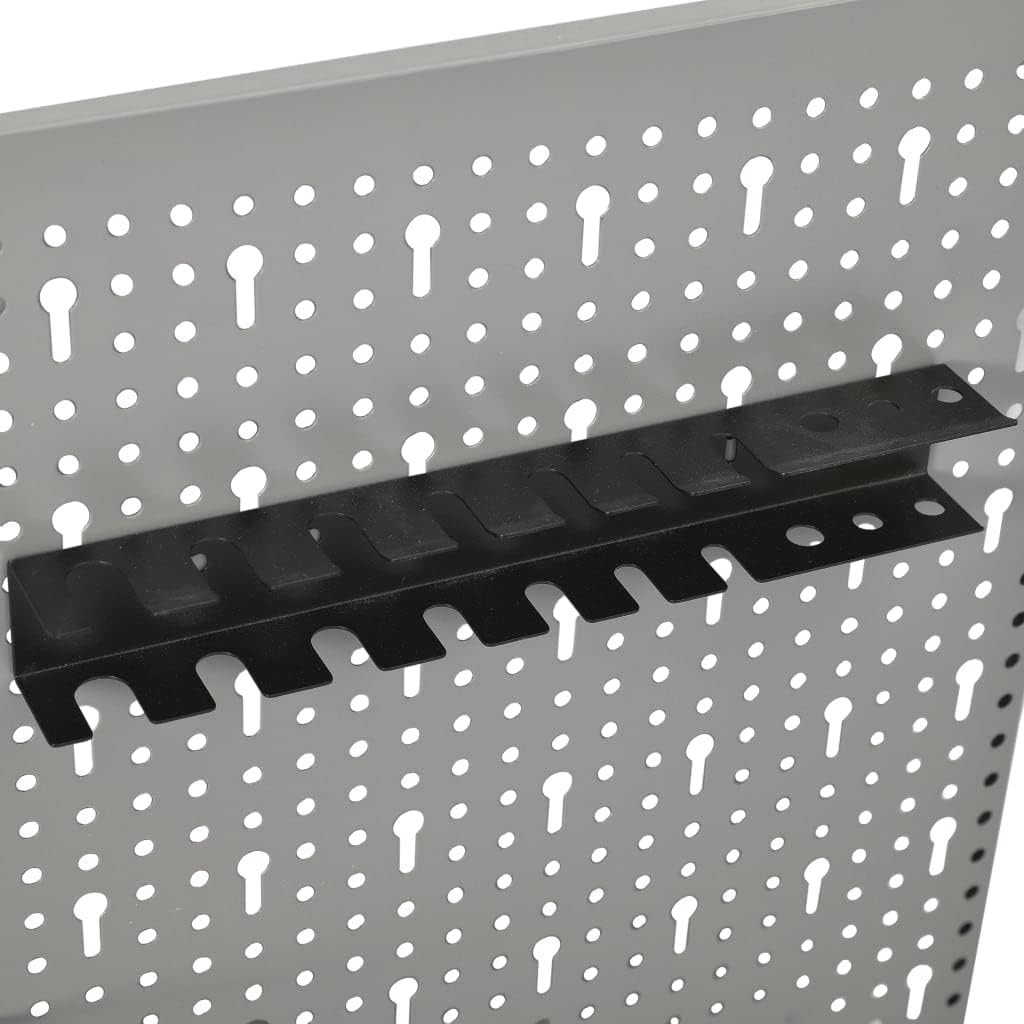 Wall-Mounted Peg Boards 4-Pack 15.7"x22.8" Steel with Versatile Holes for Workshop Organization,145352,Gray