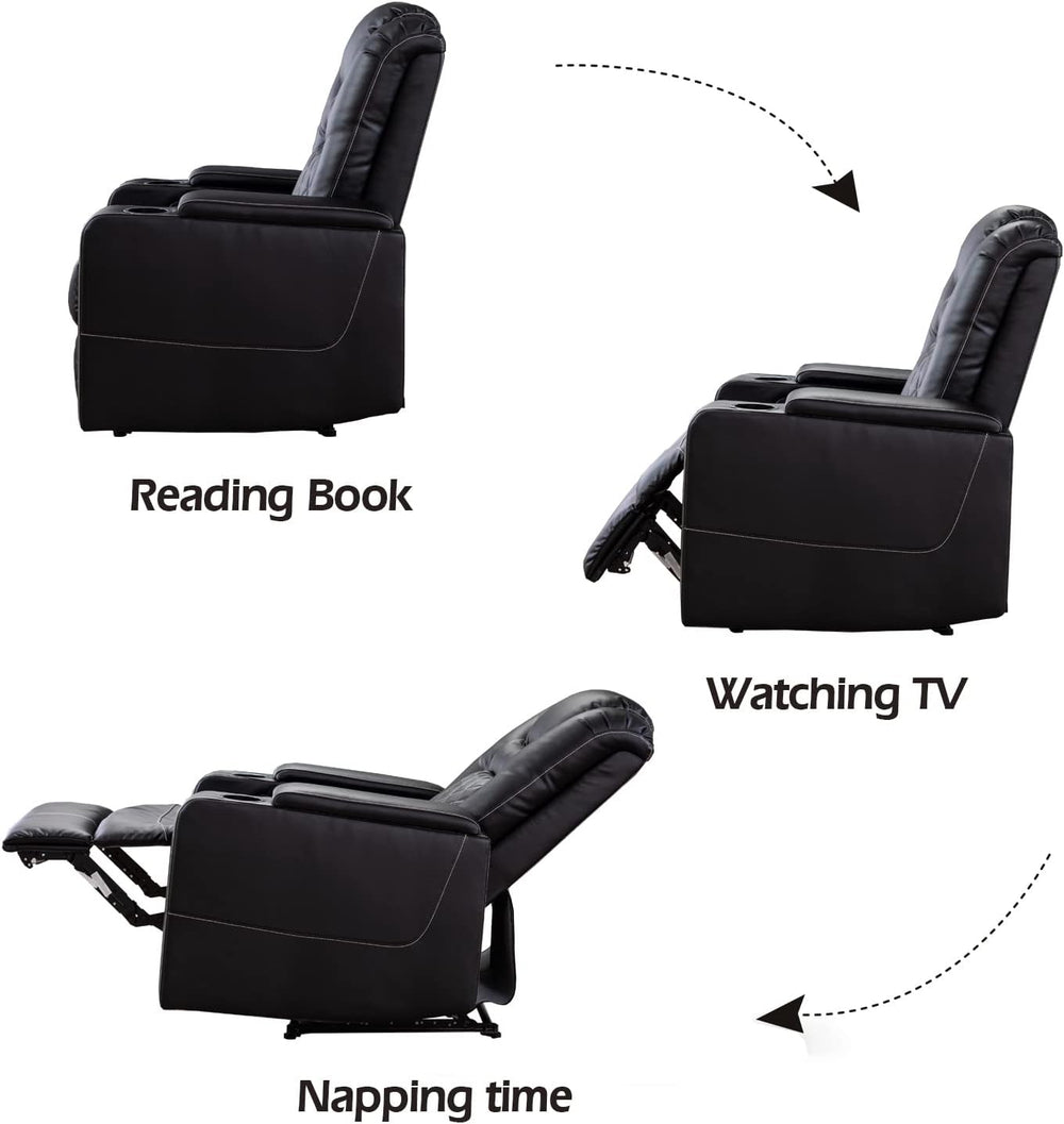CANMOV Electric Power Recliner Chair with USB Ports and Cup Holders, Breathab...