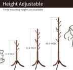 Coat Rack Freestanding, Coat Stands Entryway, Bamboo Coat Rack Hat Hanger 8 Hook for Jacket, Purse, Scarf Rack, Umbrella Tree Stand (Brown)