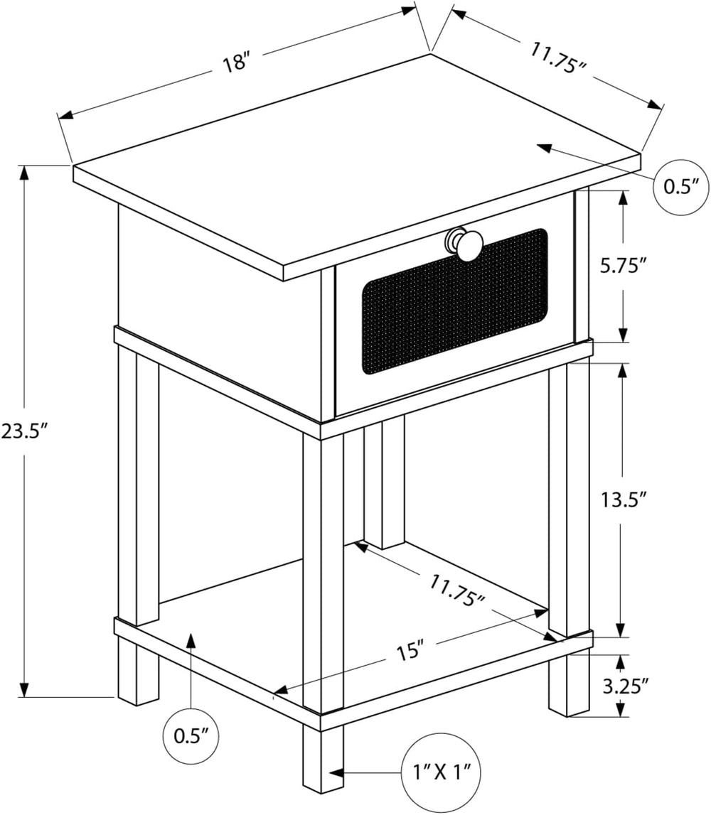 Monarch Specialties I 3842 Accent Table, 2 Tier, End, Nightstand, Side Table,...