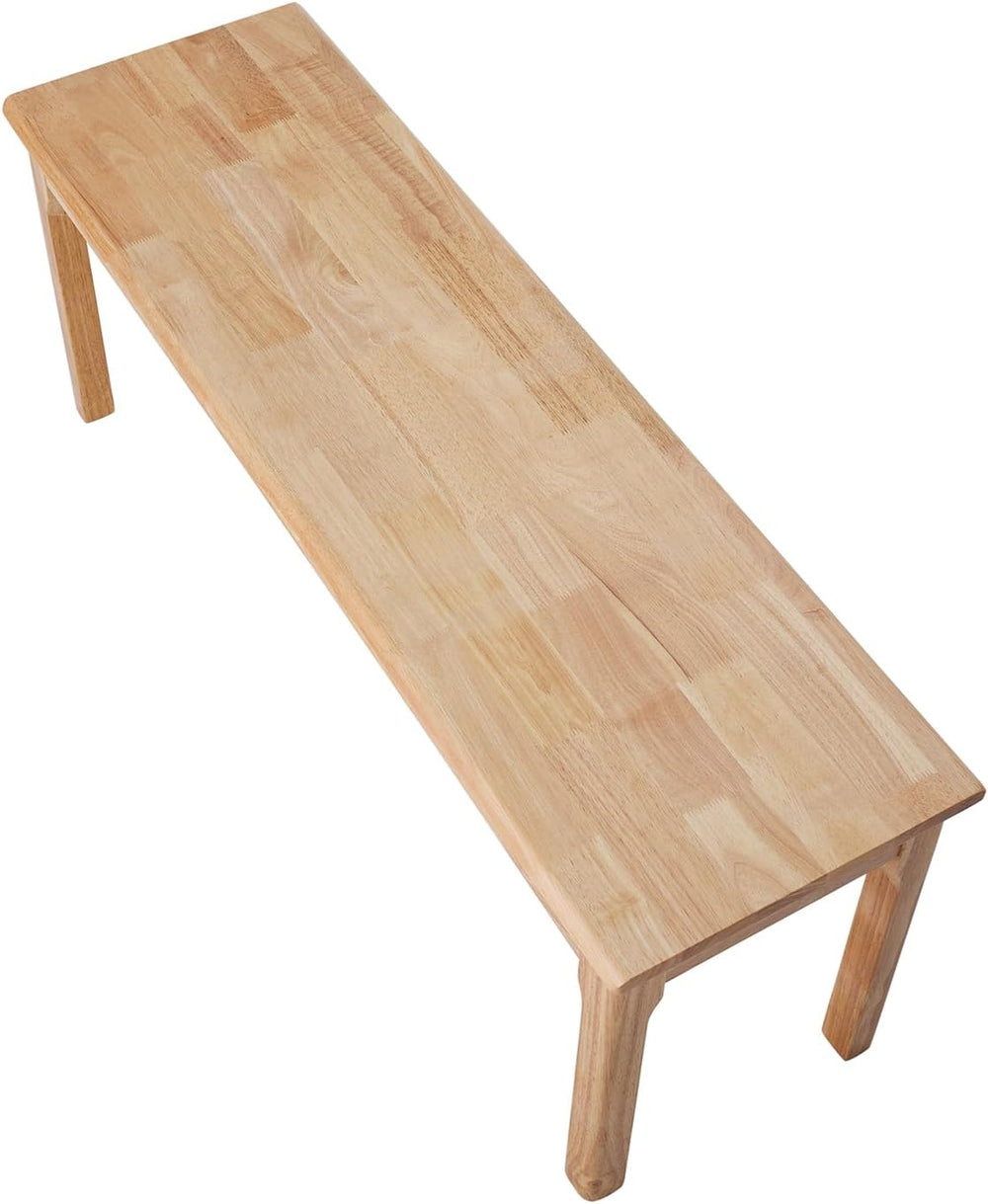 100% Solid Oak Wood Dining Bench Entryway Bench Midcentury End of Bed Bench, ...