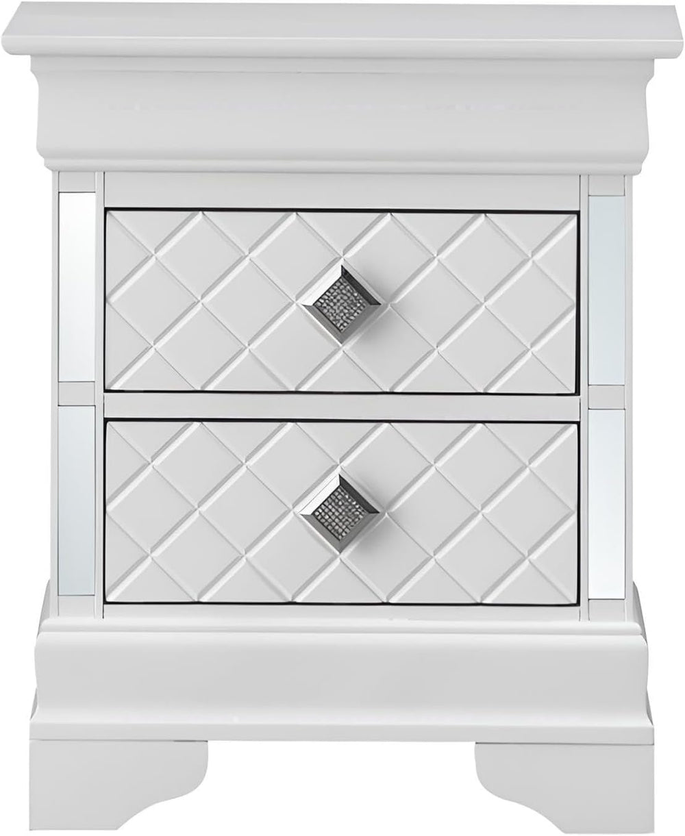 Sophisticated Silver Champagne Nightstand,for Small Spaces