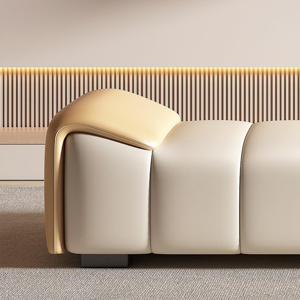 Modern Leather Bed End Stool Modern Bedroom Bedside Cloakroom Long Bench Shoe...