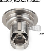 BOPai Suction Cup Shower Head Holder for Handheld Shower – No Drill, for Smooth Surfaces Only, Vertical Mount Only, Brushed Nickel