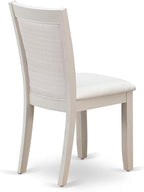 East West Furniture V027MZ001-6 6 Piece Dining Set Contains a Rectangle Dining Room Table with V-Legs and 4 Cream Linen Fabric Upholstered Chairs with a Bench, 40x72 Inch, Multi-Color