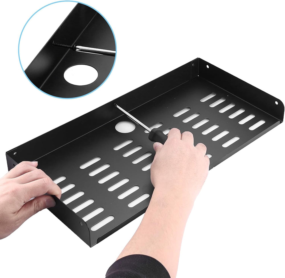 Metal Floating Shelf 16.8" x 8" Modern Wall Mounted Shelf for TV Co...