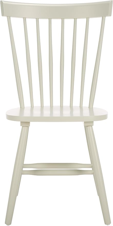 SAFAVIEH Home Collection Parker Farmhouse Off-White Spindle Windsor Solid Wood Dining Chair Set of 4