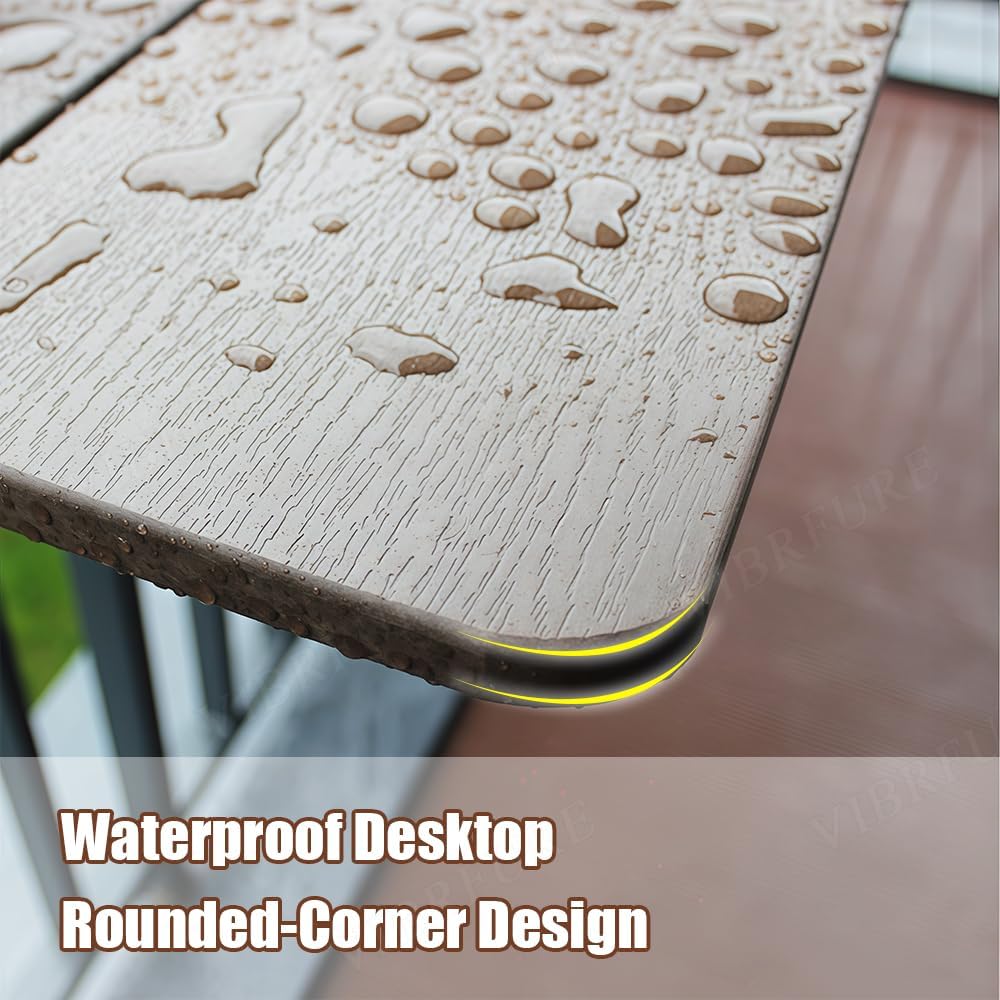 Balcony Railing Table, Folding Deck Table, Adjustable Height Hanging Desk, Ea...