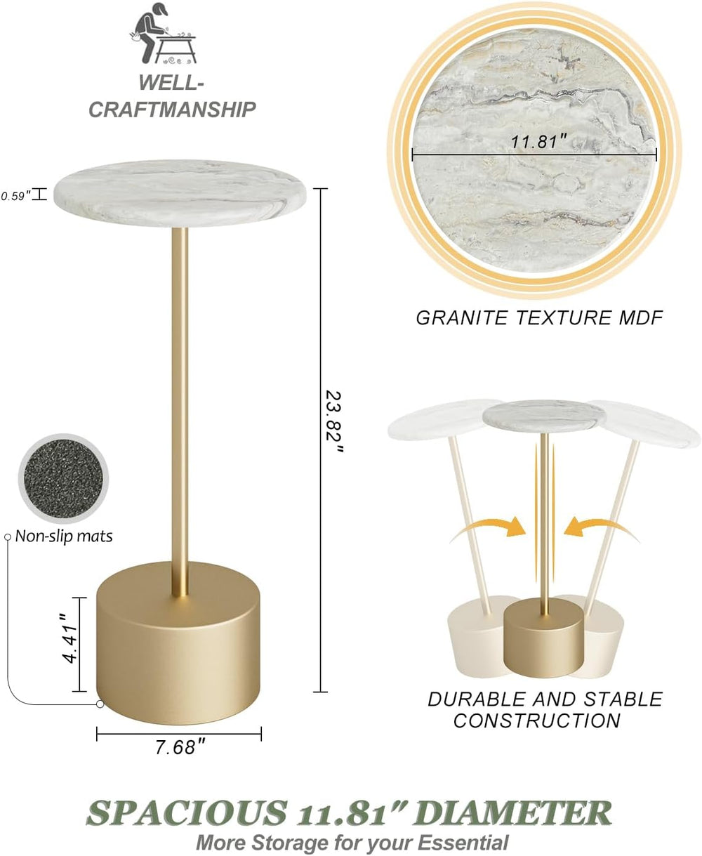 Drink Table Pedestal, Round Side Table, Drink Tables for Small Spaces, Pedest...