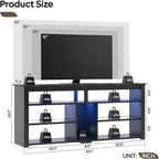 Bestier LED Tall Entertainment Center for 55/60/65 inch TV, TV Stand with Storage for PS4 Xbox, Adjustable Shelf Media Console for Living Room, Black Marble