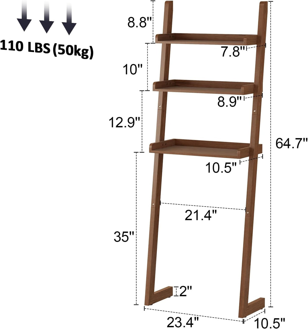 Over The Toilet Storage Shelf Wood, 3-Tier Above Toilet Organizer Rack, Freestanding Above Toilet Shelf for Bathroom, Laundry, Space Saver, Walnut Color.