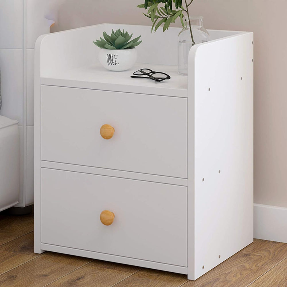 White Slim Bedside Table Wooden Nightstand Slim Tall Telephone Table Narrow H...