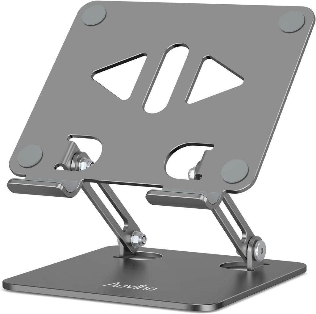 Adjustable Tablet Stand Holder for Desk, Desktop Tablet Holder, Foldable Aluminum Tablet Mount for iPad pro 12.9, iPad Air Mini, Samsung Galaxy Tabs Z Fold Kindle Fire,4-12 inch, Grey