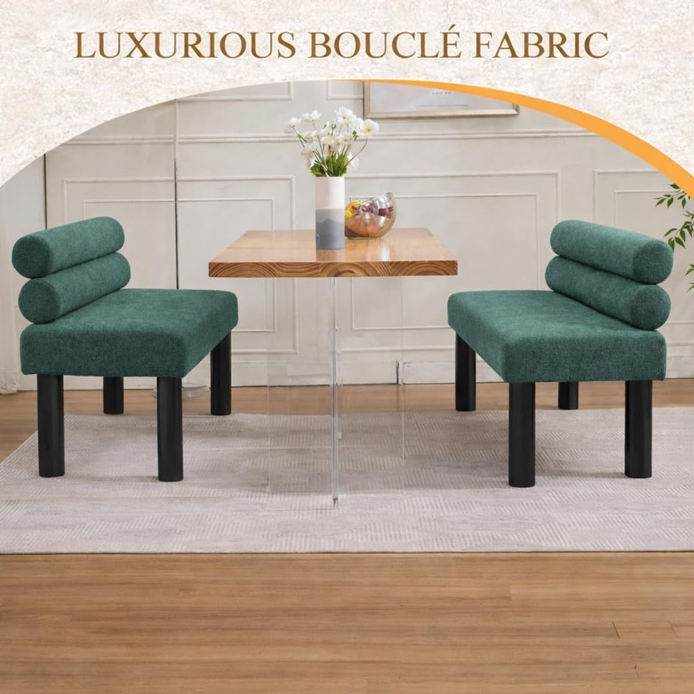 51'' Small Dining Bench with Back, Upholstered Armless Kitchen Banque...