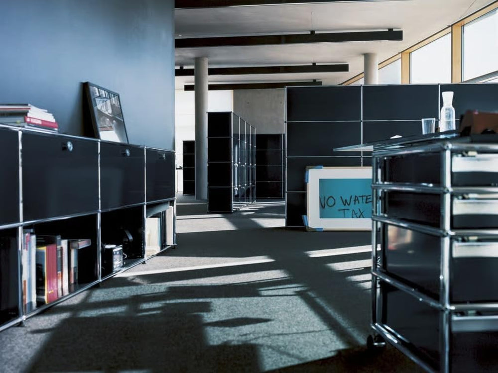 Modern Storage Cabinet Black E Versatile Free-Standing Organizer for Home Off...
