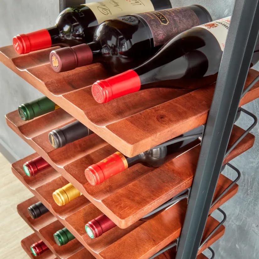 Wine Enthusiast Vino Galerie Leaning Ladder Wine Rack – 37-Bottle Wall Mounte...