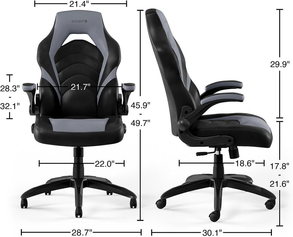 STAPLES Emerge Vortex Gaming Chair, Adjustable Height, Swivel Black | Racing-...