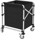 Commercial Laundry Cart with Wheels,Folding Laundry Hamper Cart,Heavy Duty Rolling Laundry Basket with Large Capacity,Laundry Sorter Trolley for Home Hotel Apartment (Black, 23.62 * 19.69 * 23.62in)