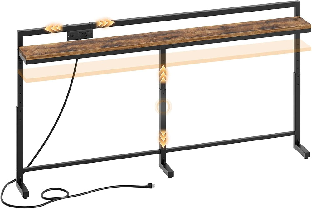 YATINEY 70.9'' Narrow Console Table with Adjustable Height (27.6'...