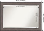 Amanti Art Grey Wall Mirror 29x41 Country Barnwood Rectangle Bathroom Mirror for Wall Decor Living Room, Large Rustic Farmhouse Wood Frame, Hangs Horizonally and Vertically, Bathroom Decor, Beveled