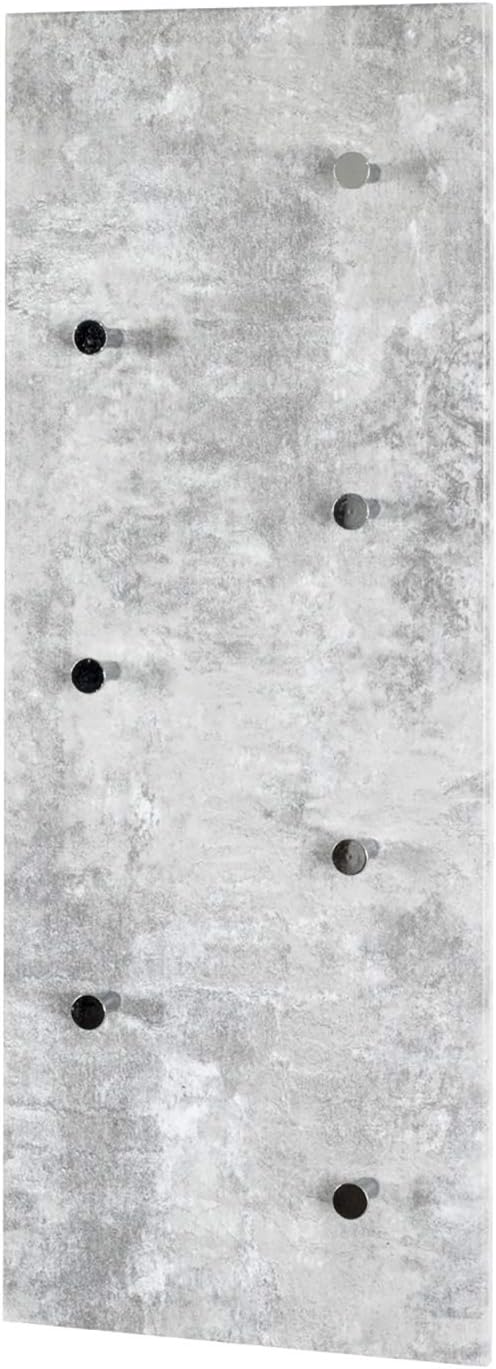 HAKU Furniture Wardrobe, Metal, Concrete Optic/Chrome, 5.5 x 80 x 30 cm