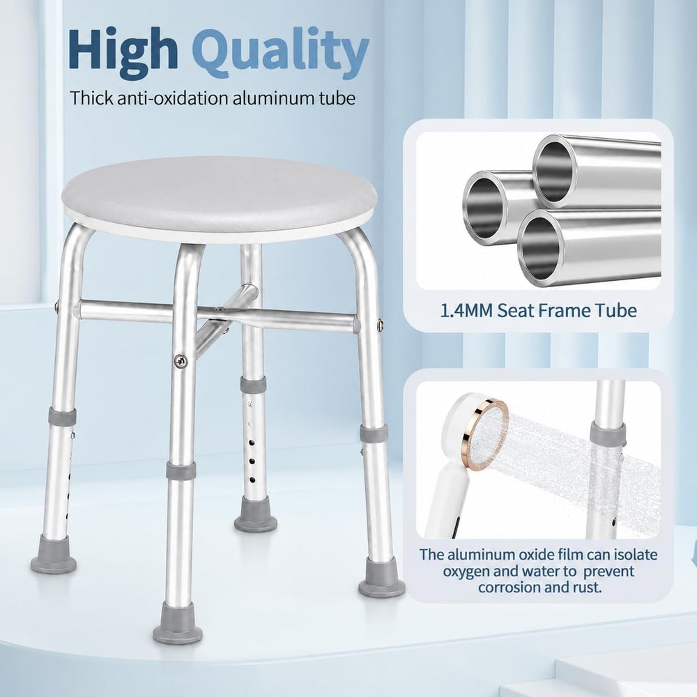 Adjustable Swivel Bath Seat Shower Chair for Inside Shower, Shower Seat for I...