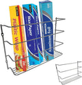 Evelots Kitchen Wrap Organizer - 2 Pack - Hold up to 4 Plastic, Foil, Paper, Wax - Cabinet Door, Wall Rack Basket - Sandwich, Freezer, Food Bag Storage - Laundry Supplies - Chrome Finished Metal