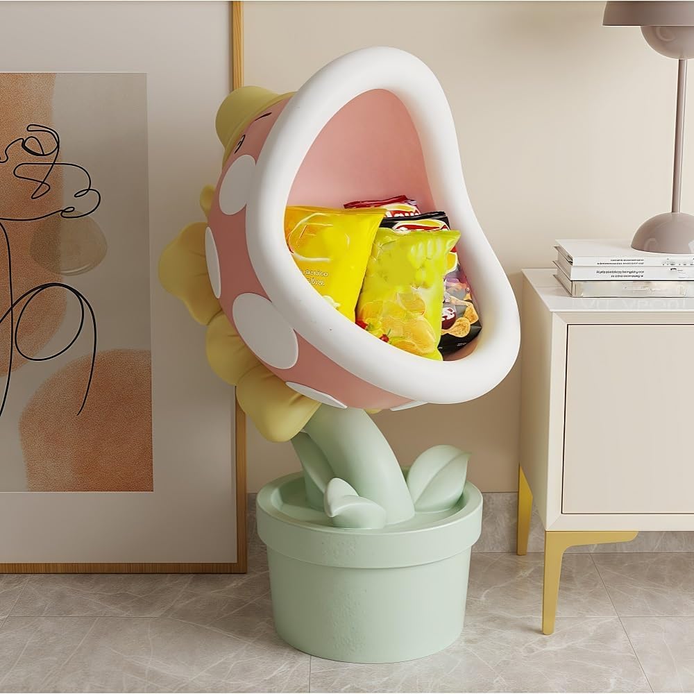 Modern Creative Side Table, Cute Snack Rack, Big-Mouthed Flower Decoration, F...