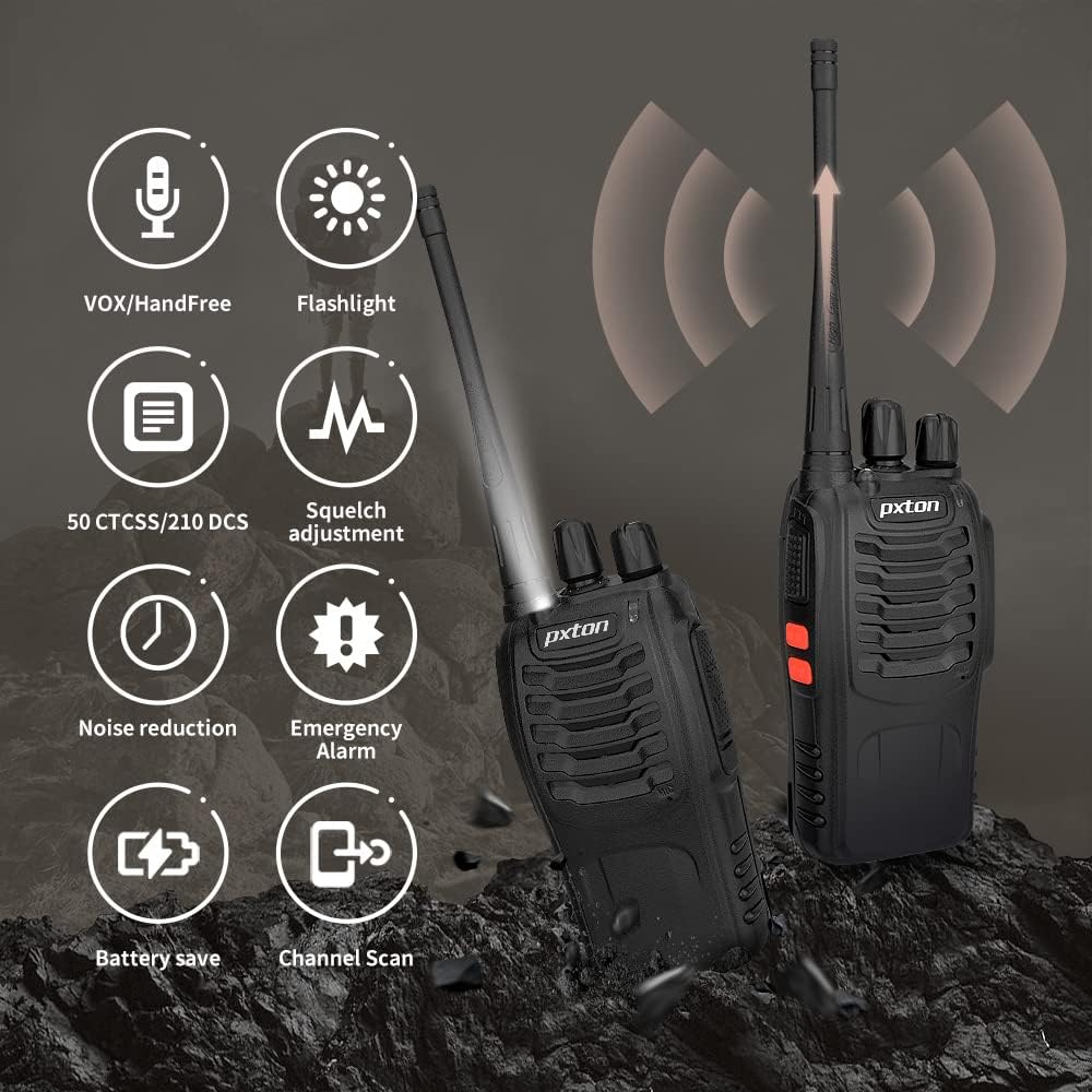 walkie talkies for Adults Long Range with Upgraded Earpiece（6 Pack）