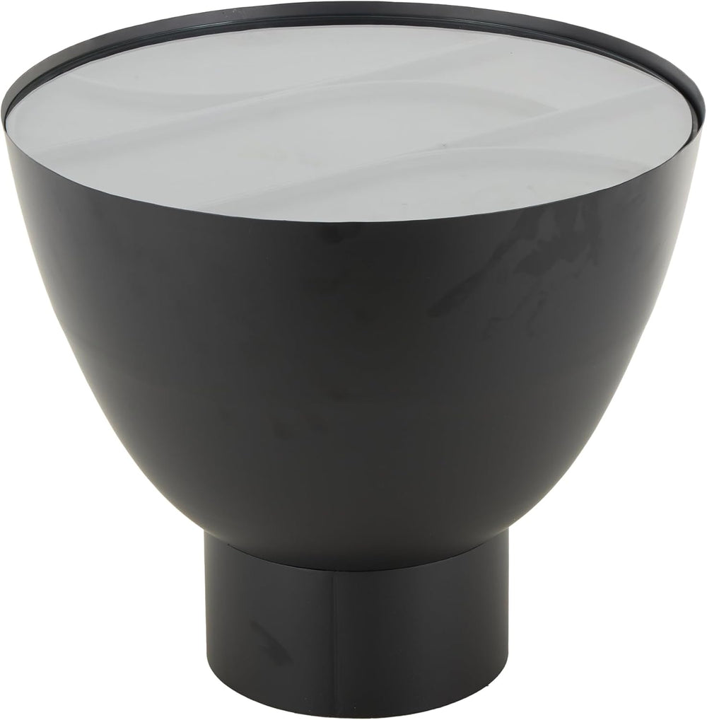 Deco 79 Metal Geometric Side End Accent Table End Table with Glass Tabletop a...