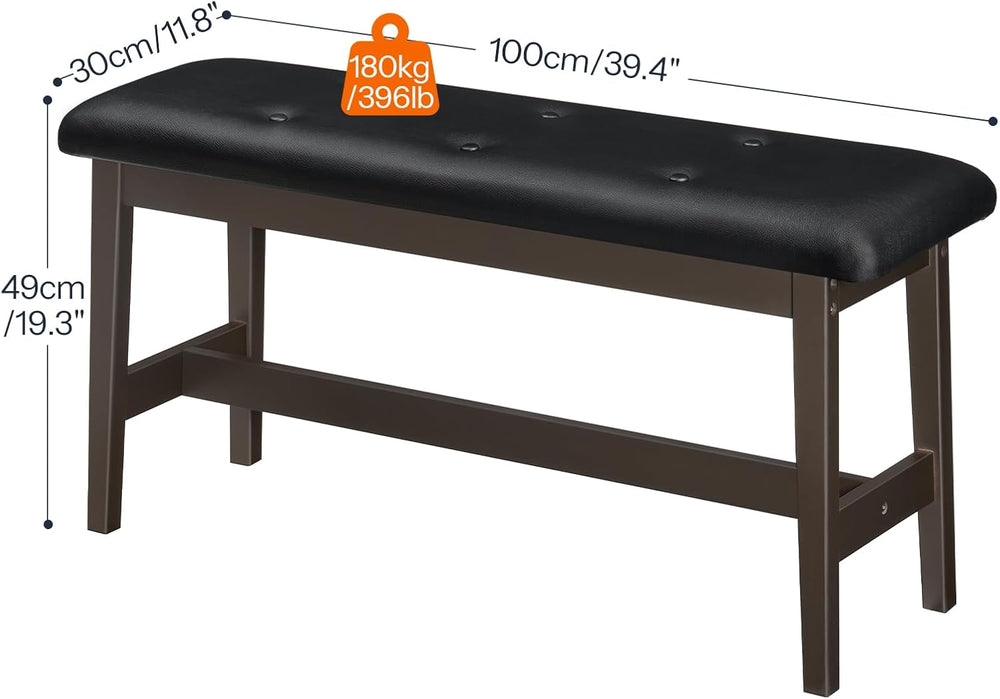 HOOBRO Dining Bench, Bamboo Dining Room Bench with PU Leather Upholstered Sea...